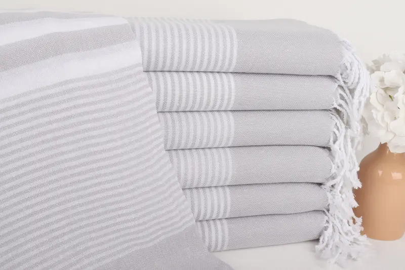 Light Gray Cotton Towel Personalized Beach Towel, 40x71 Inches