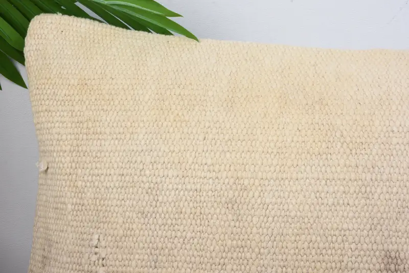 Pillow Cover, 12x20 Beige Cushion, Pillow for Couch, Natural Cushion, Colorful Cushion Case, Bolster Pillow, Gift Pillow, Turkish Kilim Pillow - 2