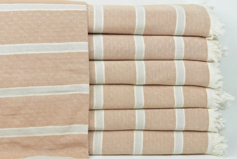 Personalized Blanket, Custom Shower Curtain, Throw Blanket Couch, Merry Christmas Gifts, Beach Wedding Favor, 96x84 Cotton Striped Towel, Bedspread - 1