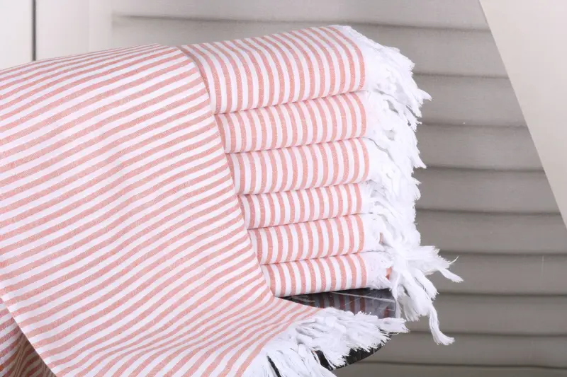 Striped Towel Organic Turkish Cotton or Linen, 36x67 Inches