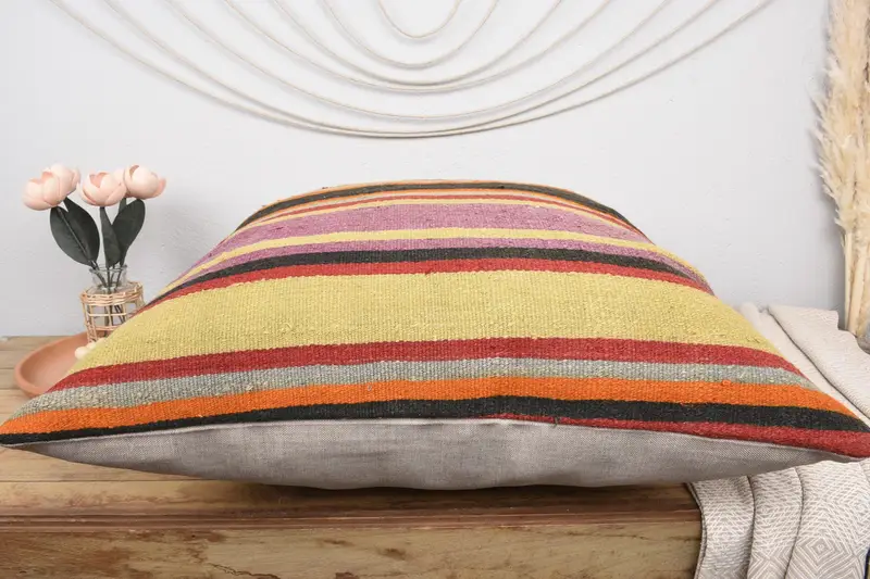 Vintage Throw Pillow Case, Pillow, Throw Kilim Pillow, Turkish Pillow, 32x32 Red Pillow Case, Interior Designer Pillow, Vintage Pillow - 5