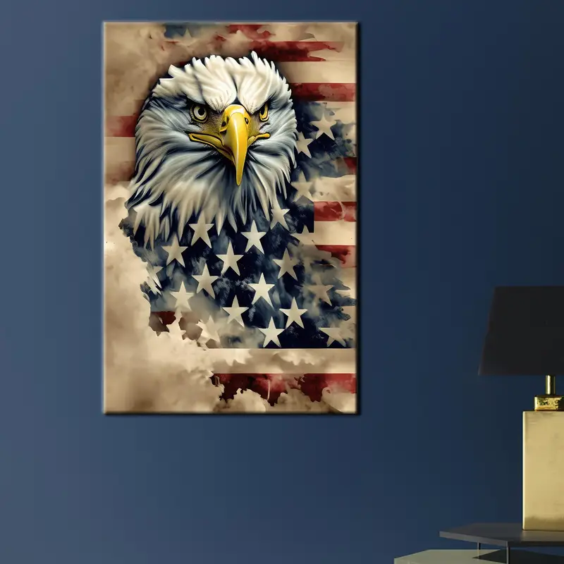 トレンディなアメリカン イーグル フラグ キャンバス - エレガントなプリント ウォール アート
