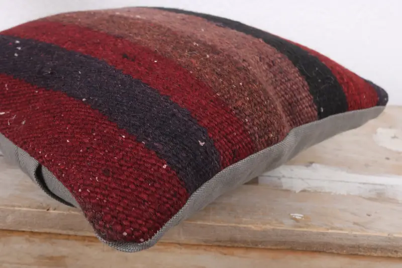 Cushion Case, Ethnic Pillow Cover Pillow Case, Vintage Kilim Throw Pillow, Boho Pillow, Boho Pillow Sham Cover, 12x12 Red Pillow Case - 6