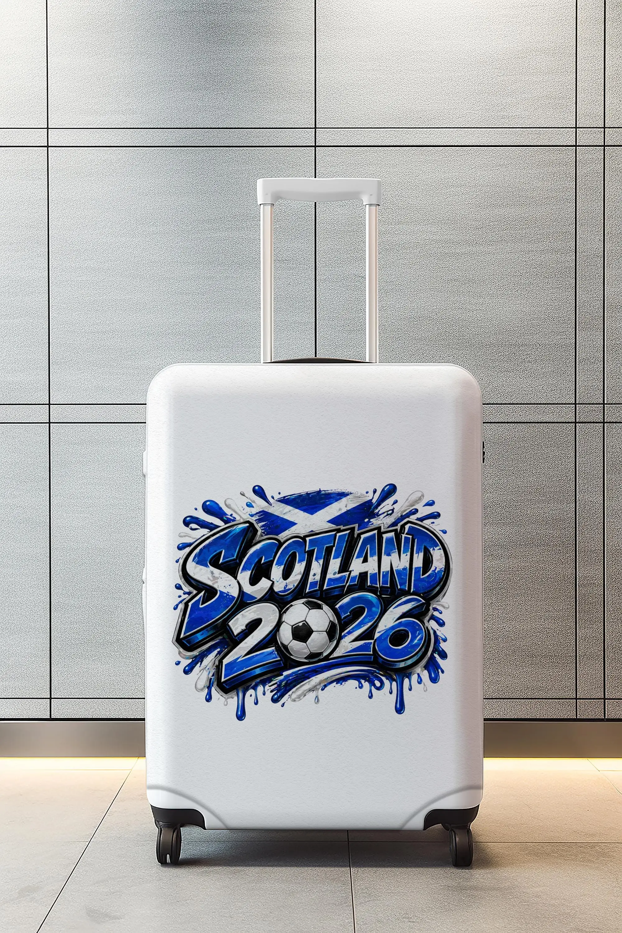 Schottland-Fußball-Gepäckhülle, 2026-Fan-Kofferschutz mit Text - 1