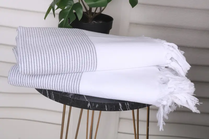 Employee Gifts, Travel towel, Bath towel, Bachelor Party Favors, 70x40 Cotton Striped Towel, Handmade Turkish hammam towel, Sand-free towel - 3