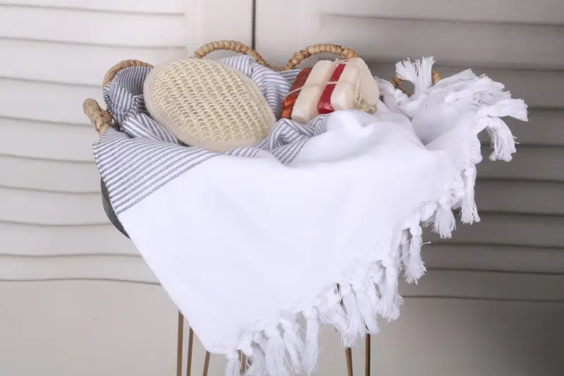 Employee Gifts, Travel towel, Bath towel, Bachelor Party Favors, 70x40 Cotton Striped Towel, Handmade Turkish hammam towel, Sand-free towel - 2