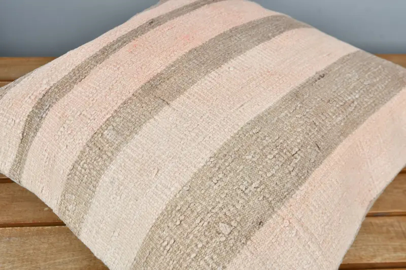 Interior Designer Pillow, Customized Pillow Sham, Vintage Pillow, Pillow Cover, 16x16 Beige Pillow, Handmade Kilim Cushion - 4