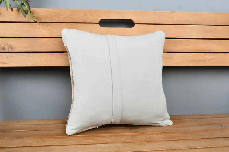 Interior Designer Pillow, Customized Pillow Sham, Vintage Pillow, Pillow Cover, 16x16 Beige Pillow, Handmade Kilim Cushion - 5