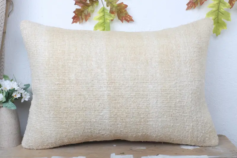 Authentic Pillow, Cushion Case, Kilim Pillow, 16x24 Beige Cushion Cover, Ethnic Pillow Cover Pillow Case, Turkish Kilim Pillow, Vintage Pillow - 2