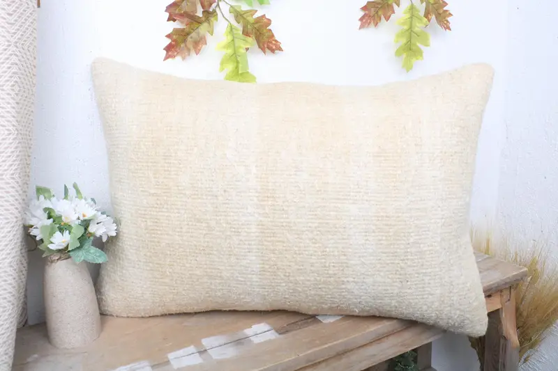 Authentic Pillow, Cushion Case, Kilim Pillow, 16x24 Beige Cushion Cover, Ethnic Pillow Cover Pillow Case, Turkish Kilim Pillow, Vintage Pillow - 4