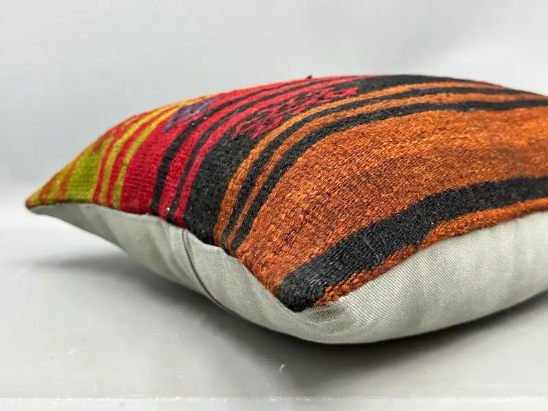Vintage Kilim Pillow, 20x20 Red Pillow, Pillow for Sofa, Vintage Pillow, Sofa Bolster Pillow, Neutral Pillow, Shabby Chic Pillow Case, Cushion Case - 6