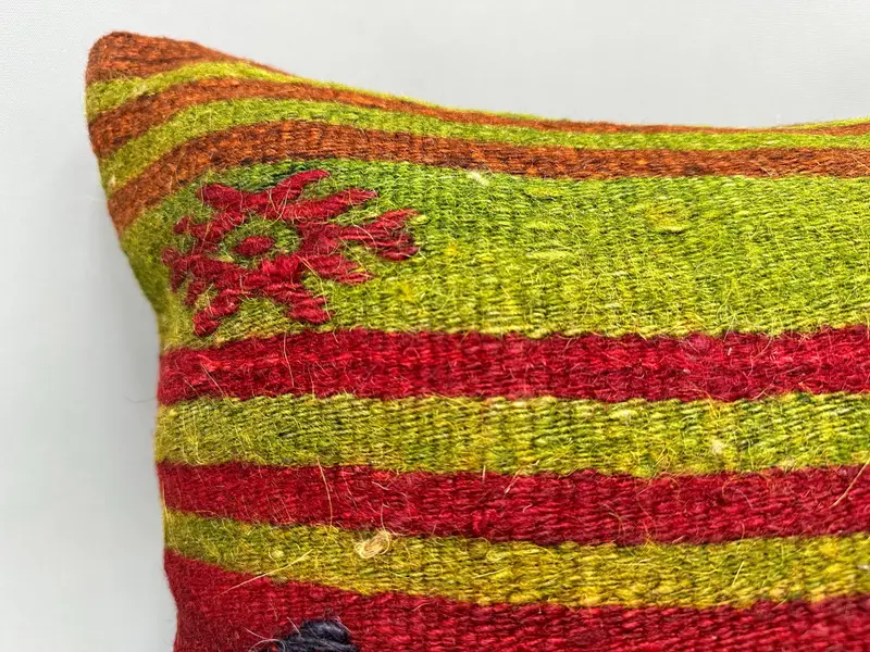Vintage Kilim Pillow, 20x20 Red Pillow, Pillow for Sofa, Vintage Pillow, Sofa Bolster Pillow, Neutral Pillow, Shabby Chic Pillow Case, Cushion Case - 5