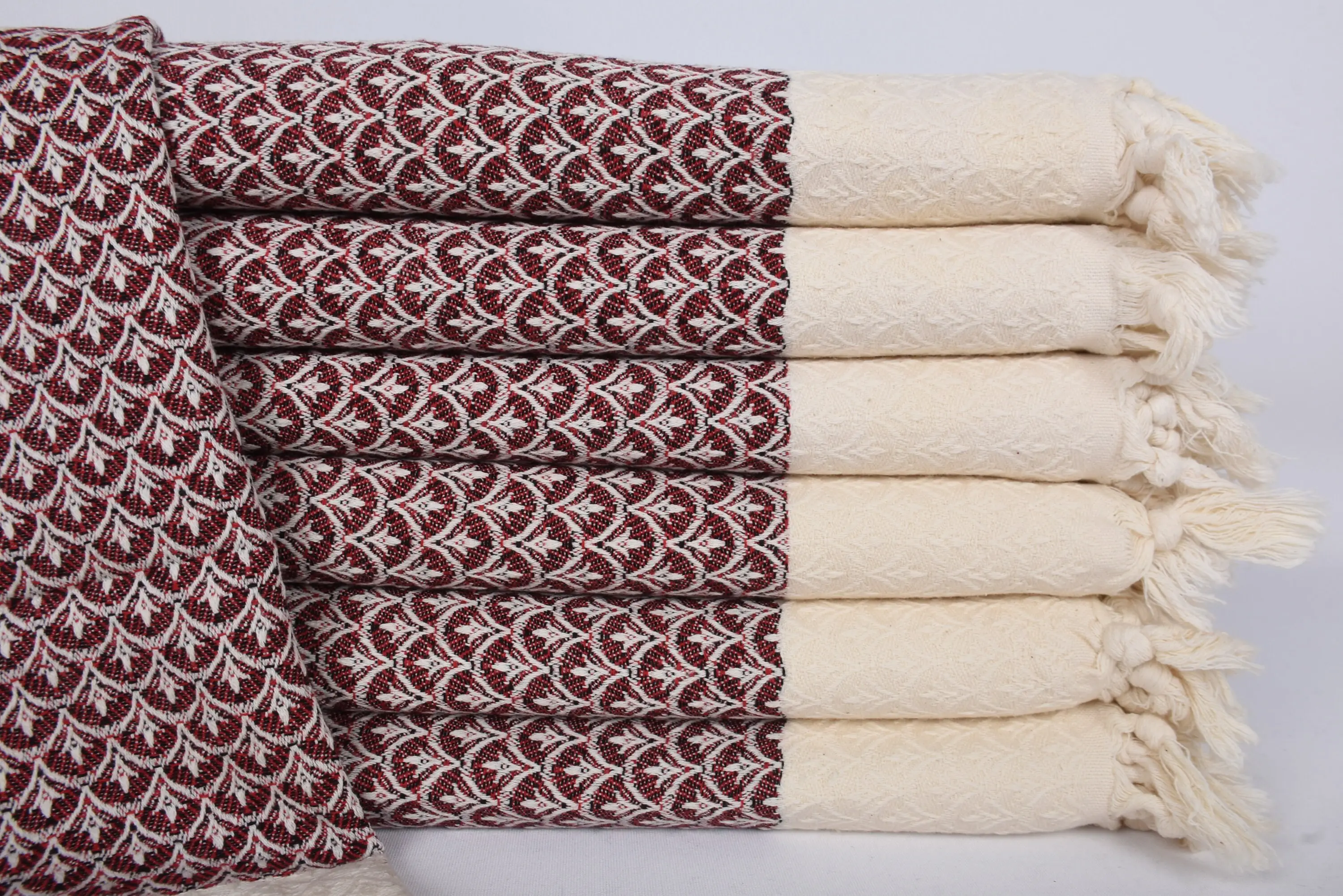 Custom Hand Towel Red Floral Design Dish Towel, 34x18 Inches - 1
