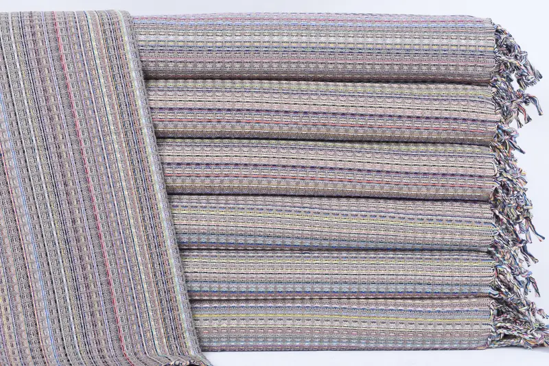 Gift For Him Brown Geometric Hand Towel, 38x18 Inches