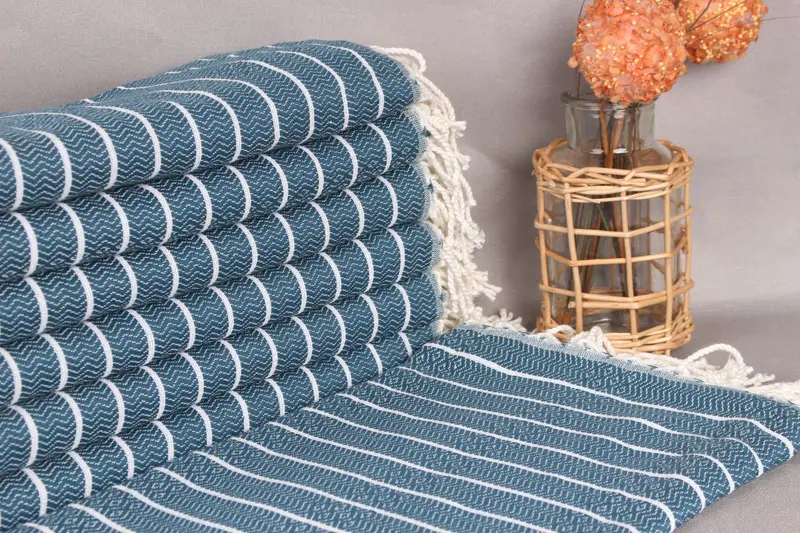 Beach Theme Wedding Gift, Halloween Gifts, Bridal Shower Favors, Beach towel, 70x40 Cotton Striped Towel, Peshtemal Towel USA, Bridesmaid Gifts - 1