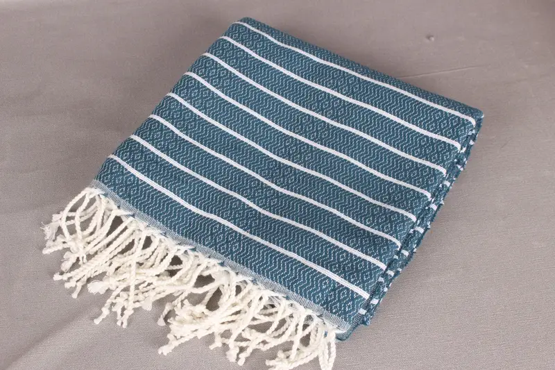 Beach Theme Wedding Gift, Halloween Gifts, Bridal Shower Favors, Beach towel, 70x40 Cotton Striped Towel, Peshtemal Towel USA, Bridesmaid Gifts - 6