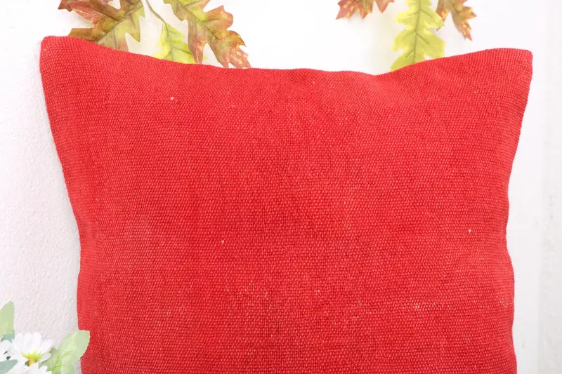 Meditation Cushion Case, Pillow for Sofa, Home Decor Pillow, Turkish Corner Pillow Case, Pillow, 18x18 Red Cushion Case, Indoor Pillow, Kilim Pillow - 5