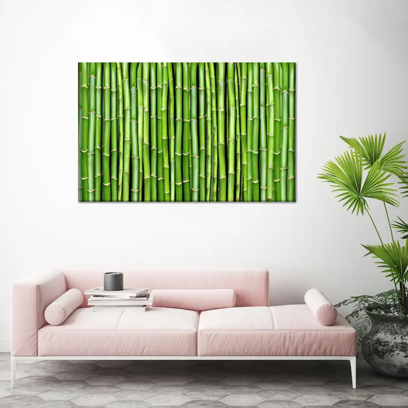 エレガントなグリーンファームハウスキャンバスプリント - 自然植物のテーマ