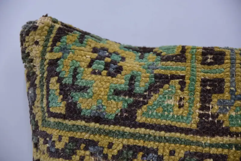 Tapestry Pillow Case, Pillow, Handmade Kilim Cushion, Tribal Pillow Sham, Interior Designer Pillow, Turkish Kilim Pillow, 16x16 Yellow Pillow Cover - 2