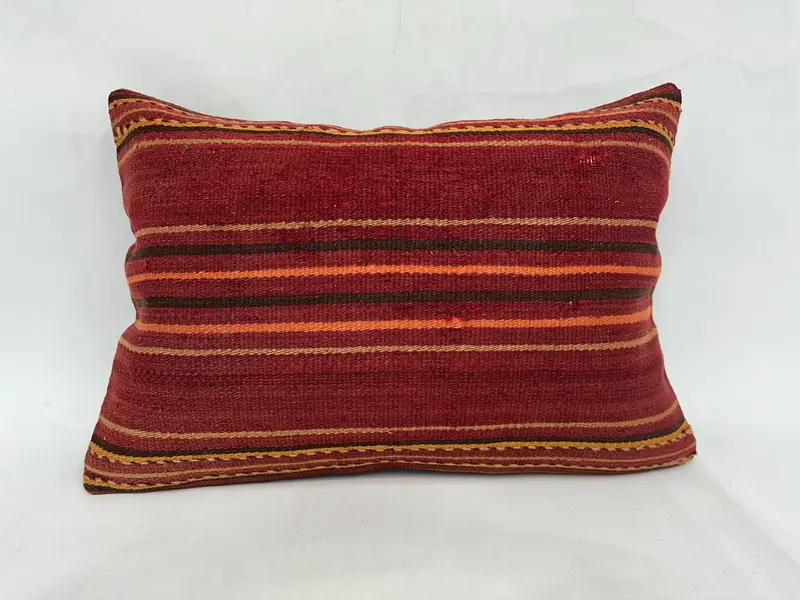 Nautical Throw Pillow, Pastel Pillow, 20x28 Orange Cushion, Gift Pillow, Antique Pillows, Vintage Kilim Pillow, Pillow Cover, Turkish Bench Pillow - 1