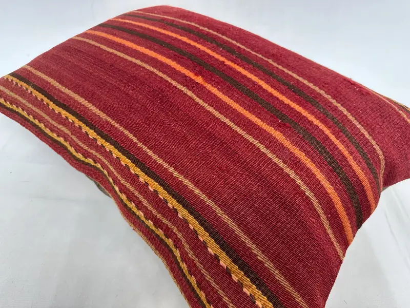 Nautical Throw Pillow, Pastel Pillow, 20x28 Orange Cushion, Gift Pillow, Antique Pillows, Vintage Kilim Pillow, Pillow Cover, Turkish Bench Pillow - 6