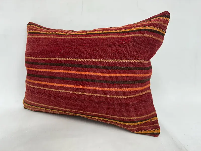 Nautical Throw Pillow, Pastel Pillow, 20x28 Orange Cushion, Gift Pillow, Antique Pillows, Vintage Kilim Pillow, Pillow Cover, Turkish Bench Pillow - 4