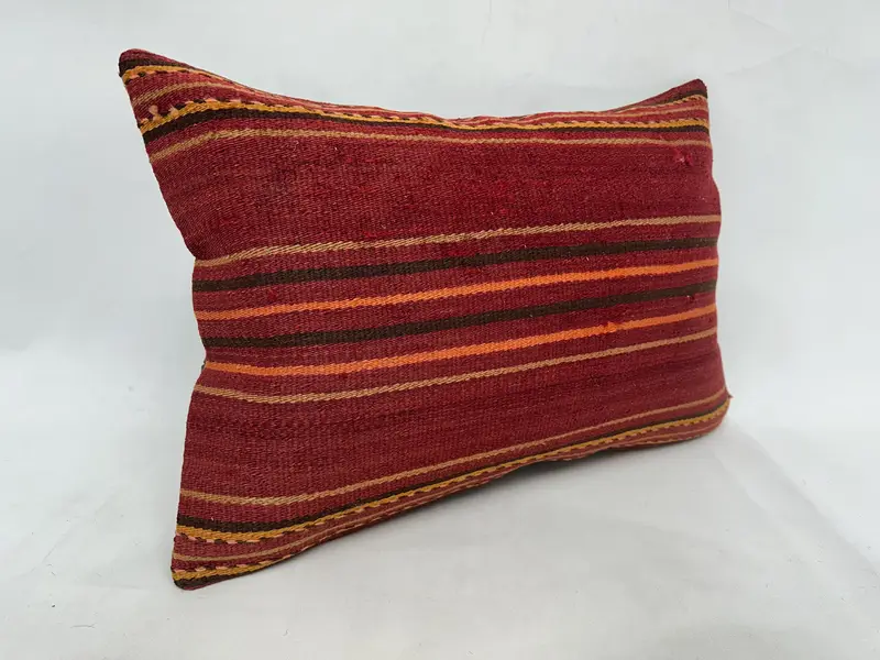 Nautical Throw Pillow, Pastel Pillow, 20x28 Orange Cushion, Gift Pillow, Antique Pillows, Vintage Kilim Pillow, Pillow Cover, Turkish Bench Pillow - 3