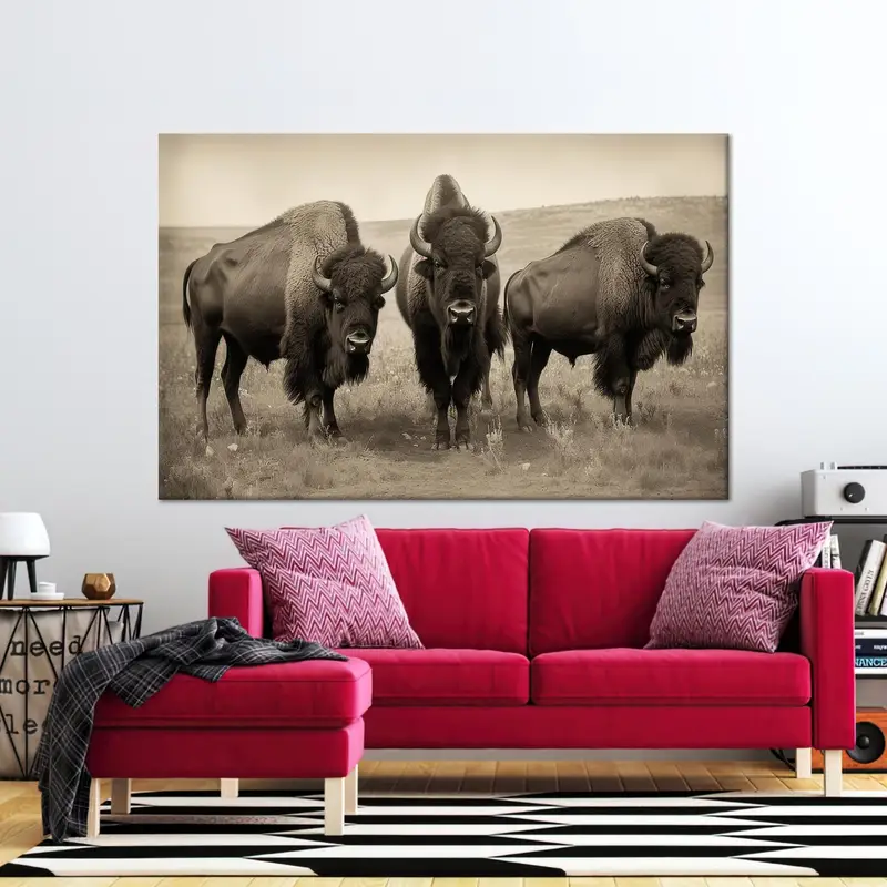 Lienzo elegante de granja: arte de animales salvajes para la cueva del hombre