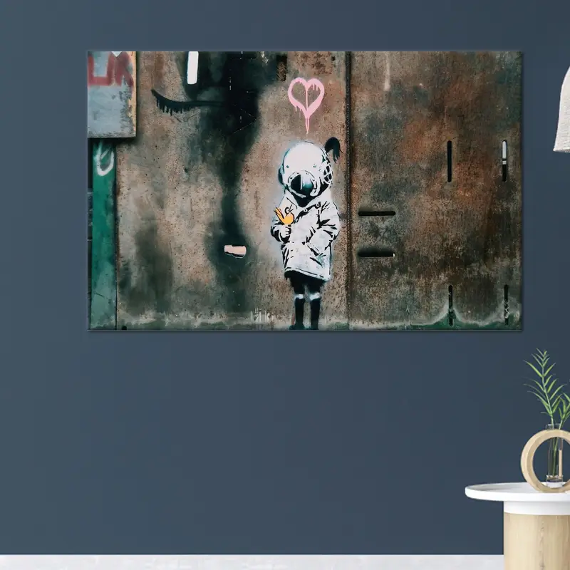 芸術的なバンクシー グラフィティ ガール 宇宙飛行士 キャンバス プリント