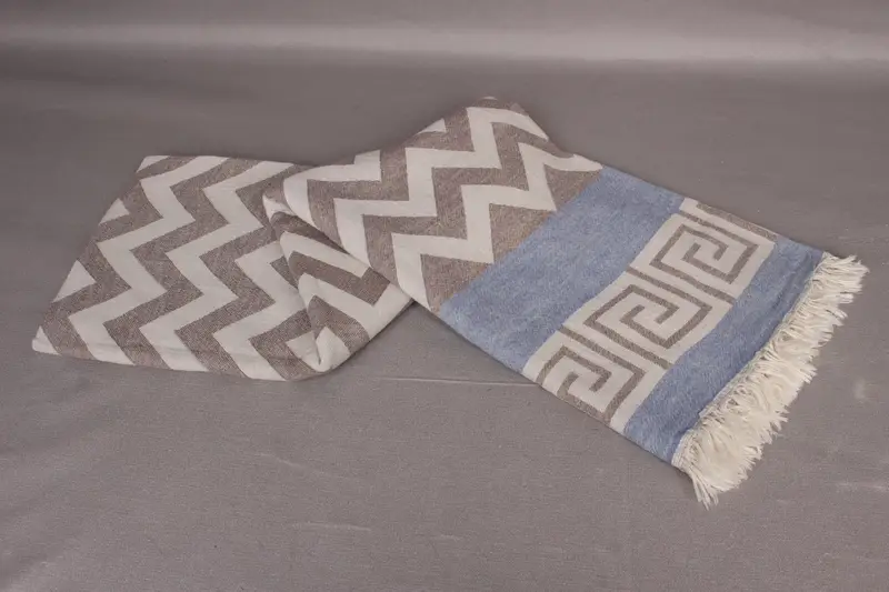 Organic Turkish towel, Absorbent towel, Engagement Gift, Organic cotton Turkish peshtemal towel, Handmade Gift, 70x36 Cotton Geometric Towel - 5