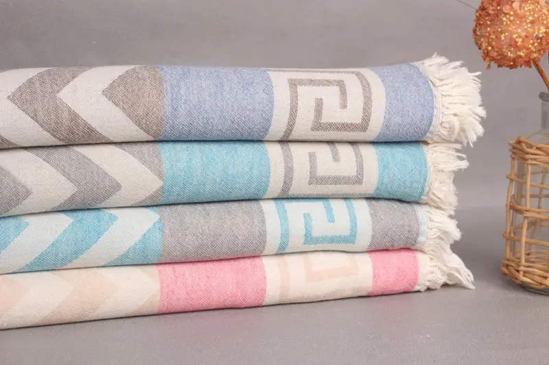 Organic Turkish towel, Absorbent towel, Engagement Gift, Organic cotton Turkish peshtemal towel, Handmade Gift, 70x36 Cotton Geometric Towel - 2