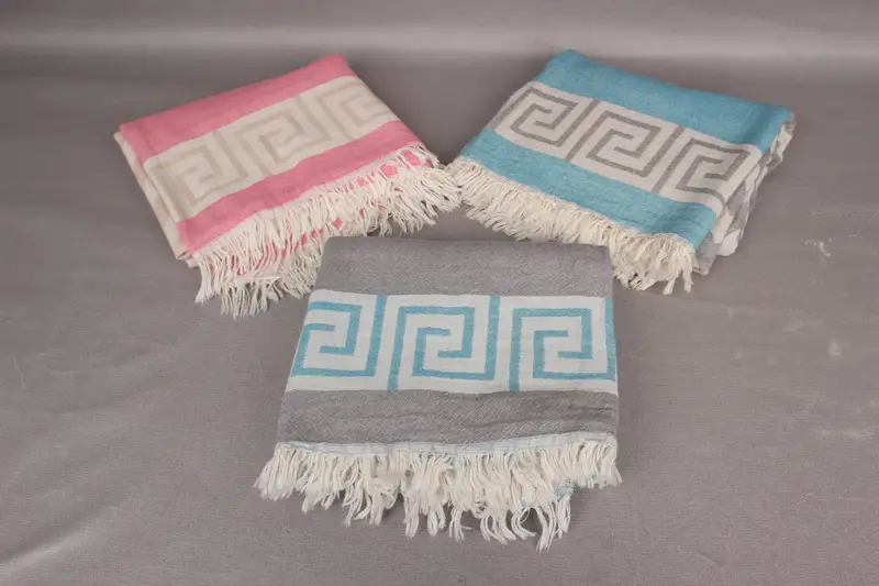 Organic Turkish towel, Absorbent towel, Engagement Gift, Organic cotton Turkish peshtemal towel, Handmade Gift, 70x36 Cotton Geometric Towel - 4