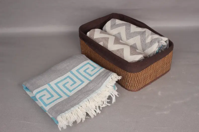 Organic Turkish towel, Absorbent towel, Engagement Gift, Organic cotton Turkish peshtemal towel, Handmade Gift, 70x36 Cotton Geometric Towel - 7