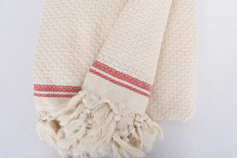 Woven Blanket, Bachelorette Gifts, Organic Throw, Handmade Gift, Woven Throw Blanket, Gift For The Home Decor, 94x92 Cotton Striped Towel - 8