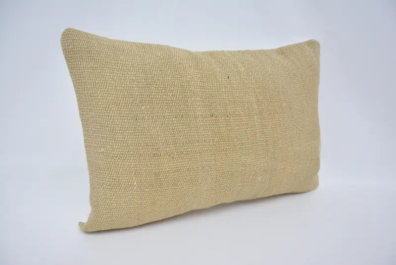 16x24 Beige Pillow Sham, Nomadic Pillow, Pillow Case, Retro Throw Cushion, Handmade Kilim Cushion, Vintage Pillow, Vintage Kilim Pillow - 3