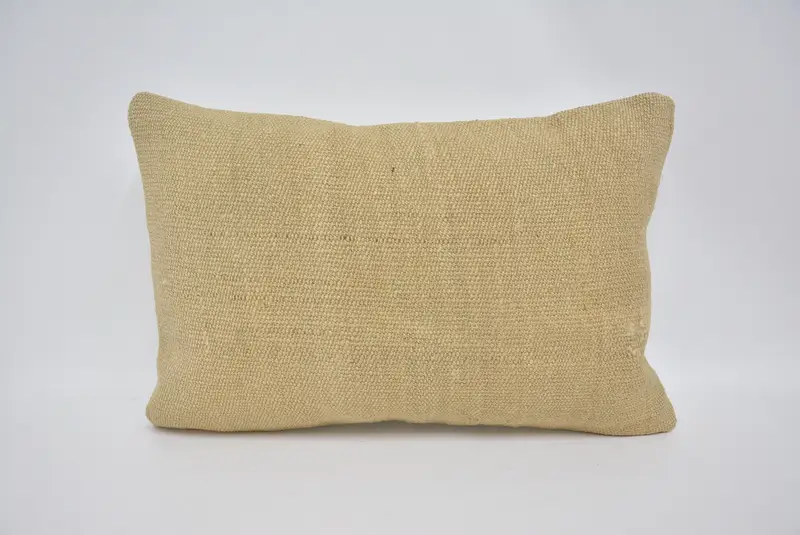 16x24 Beige Pillow Sham, Nomadic Pillow, Pillow Case, Retro Throw Cushion, Handmade Kilim Cushion, Vintage Pillow, Vintage Kilim Pillow - 1