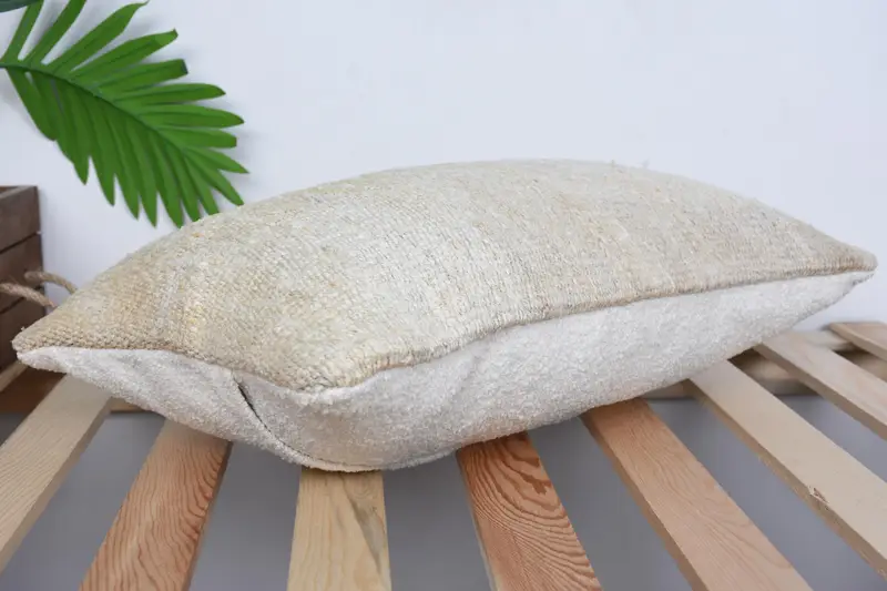 Luxury Pillow Case, Interior Designer Pillow, Turkish Pillow, Ethnical Kilim Rug Pillow, Pillow Cover, 12x20 Beige Pillow Sham, Outdoor Pillow Sham - 6