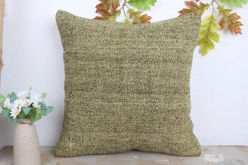 Vintage Pillow, Kilim Pillow Cover, 18x18 Brown Cushion Case, Wholesale Cushion Cover, Handmade Kilim Cushion, Pillow Sham, Traditional Cushion Case - 2