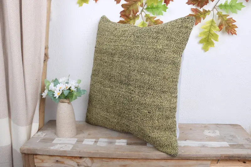 Vintage Pillow, Kilim Pillow Cover, 18x18 Brown Cushion Case, Wholesale Cushion Cover, Handmade Kilim Cushion, Pillow Sham, Traditional Cushion Case - 4