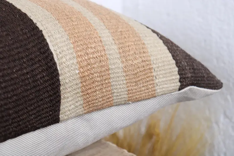 Retro Pillow, Turkish Pillow, Turkish Kilim Pillow, Sustainable Cushion Cover, Pet Cushion Case, 16x48 Brown Pillow, Kilim Pillow, Pillow Sham - 6