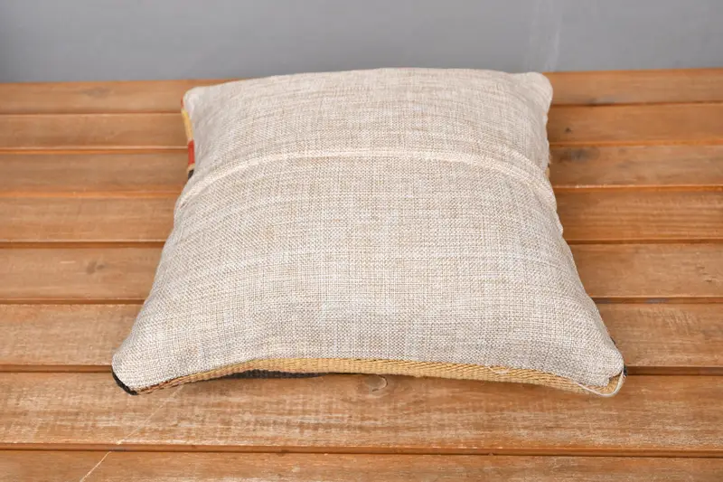 Kilim Cushion Sham, 12x12 Orange Cushion Cover, Natural Pillow, Sustainable Pillow Sham, Ethnical Kilim Rug Pillow, Cushion, Antique Pillows - 5