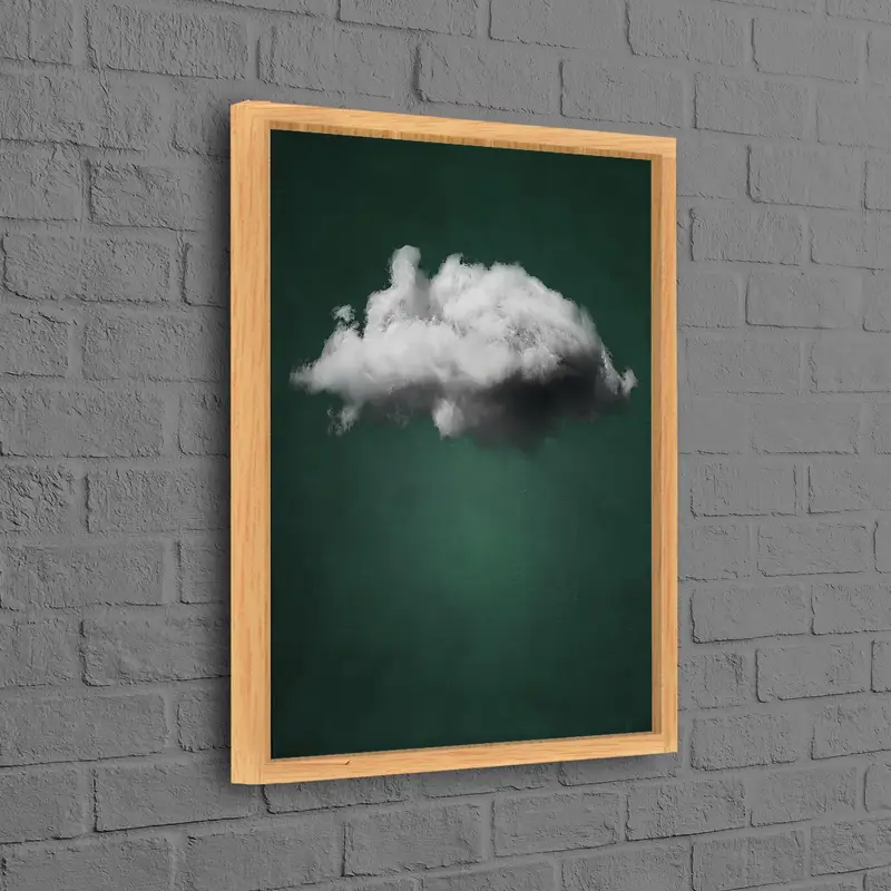 トレンディな抽象的なグリーン キャンバス: ミニマル シュール アート プリント