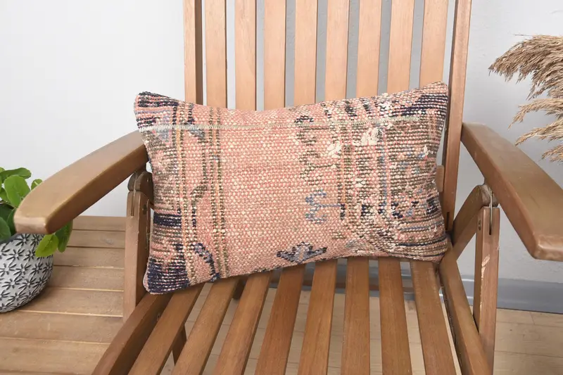 Throw Pillow Sham, 12x20 inch Orange Living Room Moroccan Cushion - 1