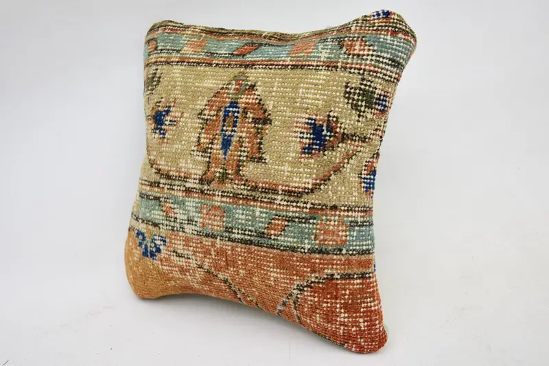 Kilim Pillow Cover, Pillow, Outdoor Throw Cushion Cover, Vintage Kilim Pillow, 12x12 Beige Pillow Case, Turkish Kilim Pillow - 3