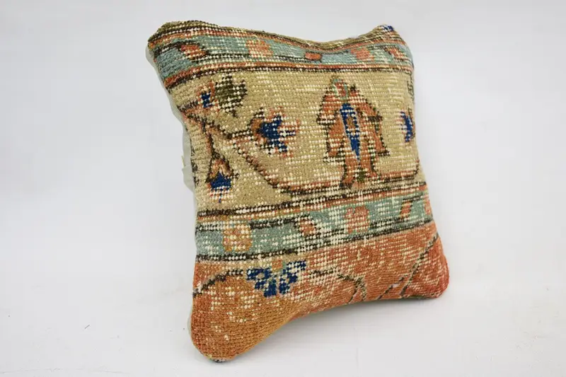 Kilim Pillow Cover, Pillow, Outdoor Throw Cushion Cover, Vintage Kilim Pillow, 12x12 Beige Pillow Case, Turkish Kilim Pillow - 2