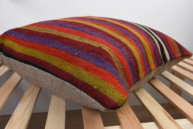 Pillow Case, Vintage Kilim Throw Pillow, Armchair Pillow Sham, Kilim Cushion Sham, 24x24 Blue Cushion, Pillow for Couch, Patio Cushion Case - 6