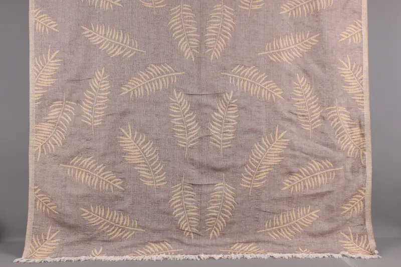 Personalized Beach Towel Brown-Mustard Leaf, Organic Cotton, 40x67 Inches