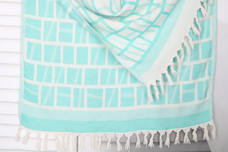 Custom Wedding Gifts Benetton Green Cotton Towel, 34x69 Inches