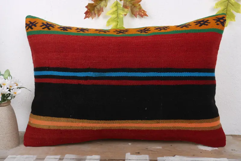 Custom Pillow Cover, Pillow Case, Office Chair Cushion Case, Interior Designer Pillow, Pillow for Sofa, Kilim Cushion Sham, 16x24 Red Cushion - 2