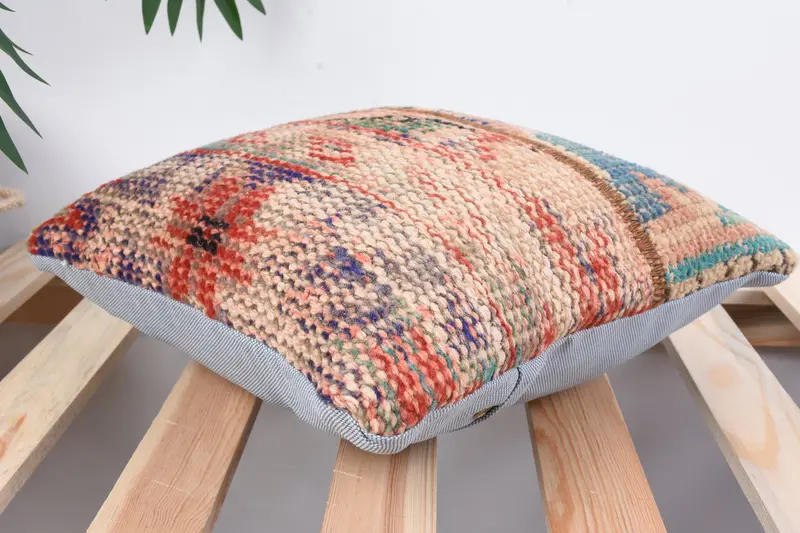 Pillow Sham, Home Decor Pillow, Boho Pillow Sham Cover, Outdoor Cushion Cover, Boho Pillow, 12x12 Beige Pillow, Knitted Pillow Case - 6